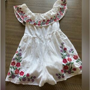 American Eagle Outfitters Floral Embroidered Romper